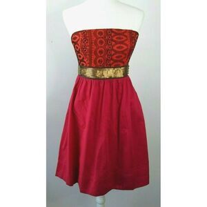 Anthropologie Floreat Subcontinent Dress Strapless